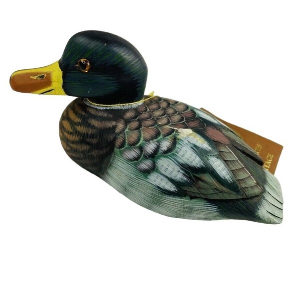 Heritage Hand Carved Duck Decoys Flawed Hand Painted Hunting Birds Solid Lot 2 u - Picture 5 of 11